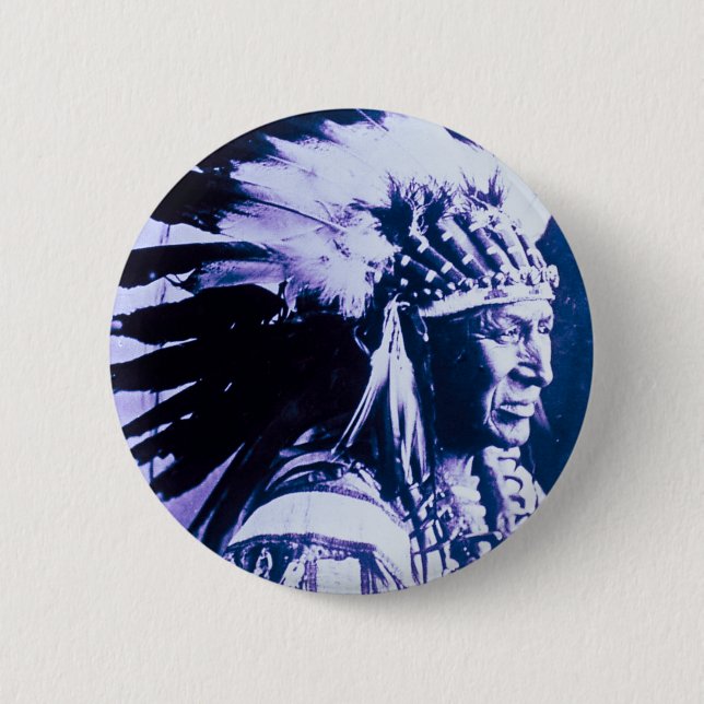 VitsvanSioux högsta Lakota vintage Knapp (Framsida)