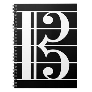 Vitsvart Alto Clef Anteckningsbok