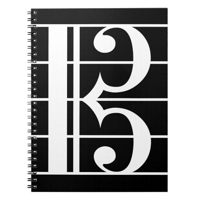 Vitsvart Alto Clef Anteckningsbok (Framsidan)
