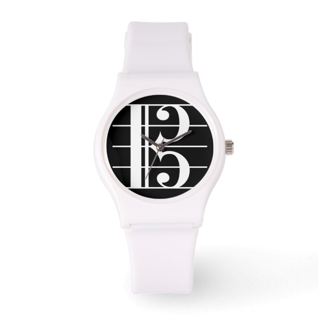Vitsvart Alto Clef Armbandsur (Framsida)