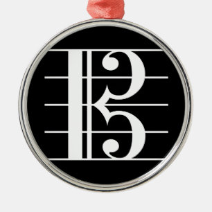 Vitsvart Alto Clef Julgransprydnad Metall