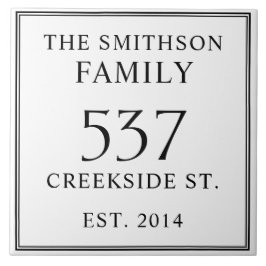 Vitsvart datum etablerat Adress House Plaque Kakelplatta