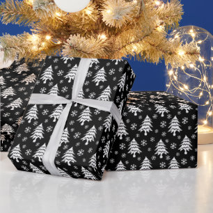 Vitsvart Julgran Presentpapper