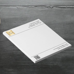 Vitsvart QR-logotyp, brevhuvud Anteckningsblock