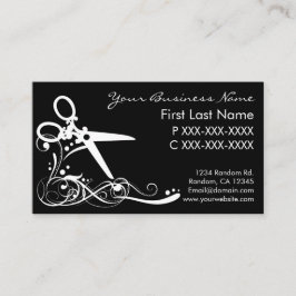 Vitsvarten virvlar runt hårklippvisitkortar visitkort