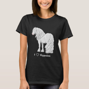 Vitt äpple-Grått-zigenarvanner Draft Hors T-shirt