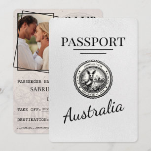 Vitt Australiskt pass Spara datum Datumet