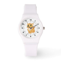 Vitt band Watch - Cute Cat