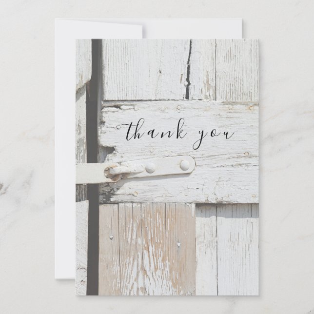 Vitt barn Wood Rustic-kort, platta tack Kort (Framsida)