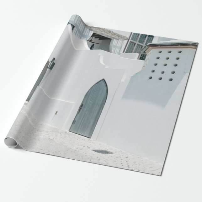 Vitt betonghus presentpapper (Utrullad)
