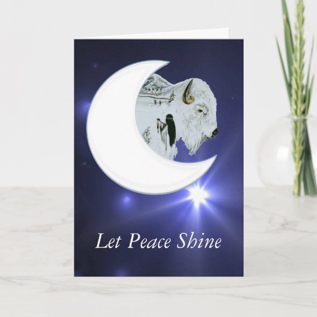 Vitt blåkort för buffel helgkort (Framsida)