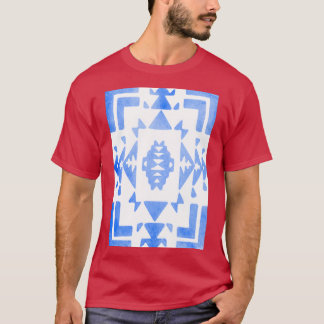 Vitt blått ljus blått ombre Native American T Shirt