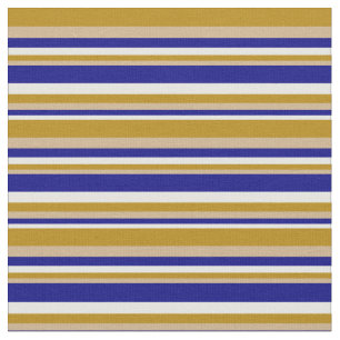 Vitt, blått, Tan & Mörk Goldenrod Linjer Tyg
