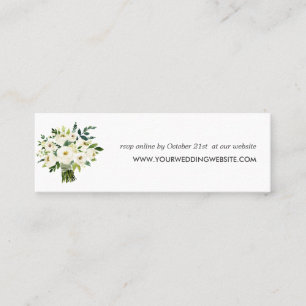 Vitt blod  Bouquet Bröllop webbplats Mini Visitkort