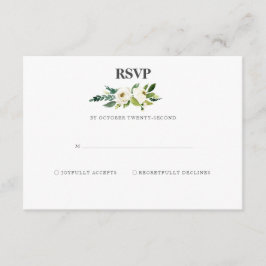 Vitt Blommande RSVP-kort Tilläggskort