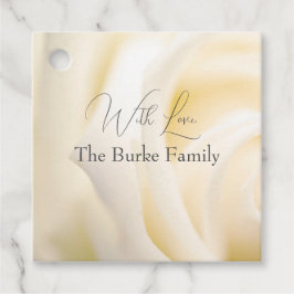 Vitt blommigt presentmärke "Med kärlek" Gåvor Etiketter