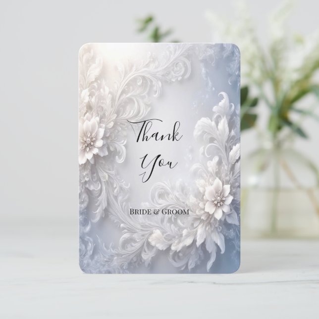 Vitt blomsterflor Takk-kort Tack Kort (Stående Fram)
