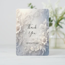 Vitt blomsterflor Takk-kort Tack Kort