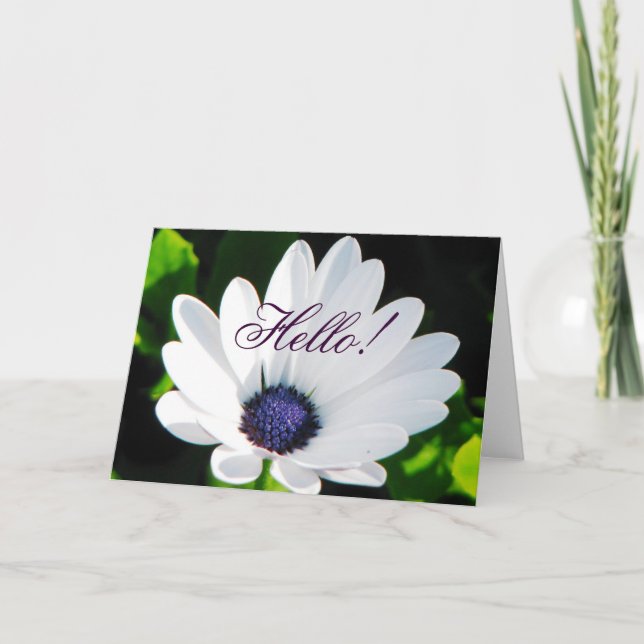 Vitt blomsterkort kort (Framsida)