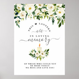 Vitt blomsterljus minnestecken i kärleksfull minne poster