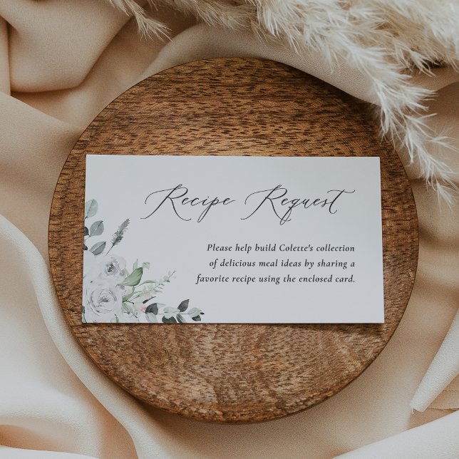 Vitt blomsterrecept önskemål dusch inneslutningsko tilläggskort (Skapare uppladdad)