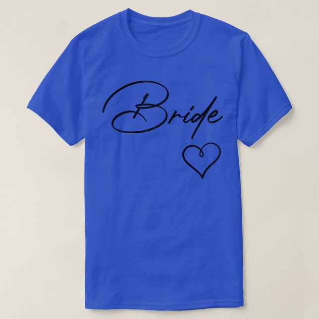 Vitt Bride Lettering Bachelorette Par T Shirt (Design framsida)