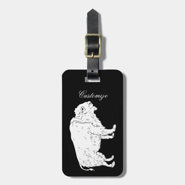 Vitt Buffalo Thunder_Cove Bagagebricka (Vertikal Framsida)