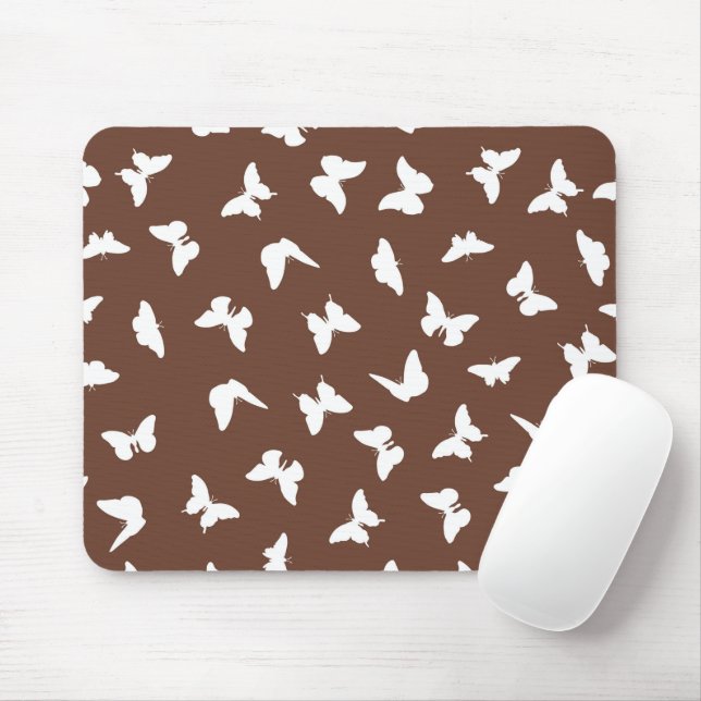 Vitt Butterfly Brown Background Cute Aestthetic Musmatta (Med mus)