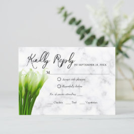 Vitt Calla Lily blommor bröllop RSVP-kort OSA Kort