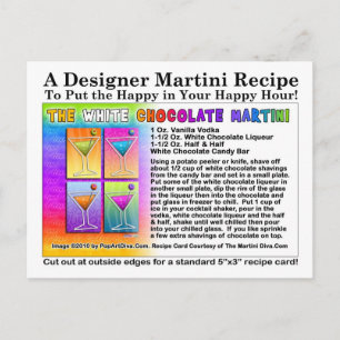 Vitt choklad Martini Recept-kort för recept Vykort