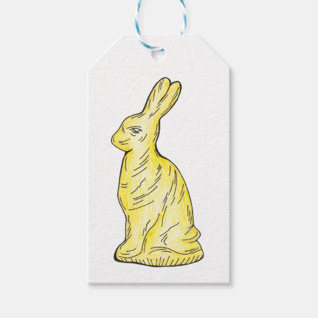 Vitt chokladkål kanin Bunny Påsk Candy Presentetikett (Framsidan)
