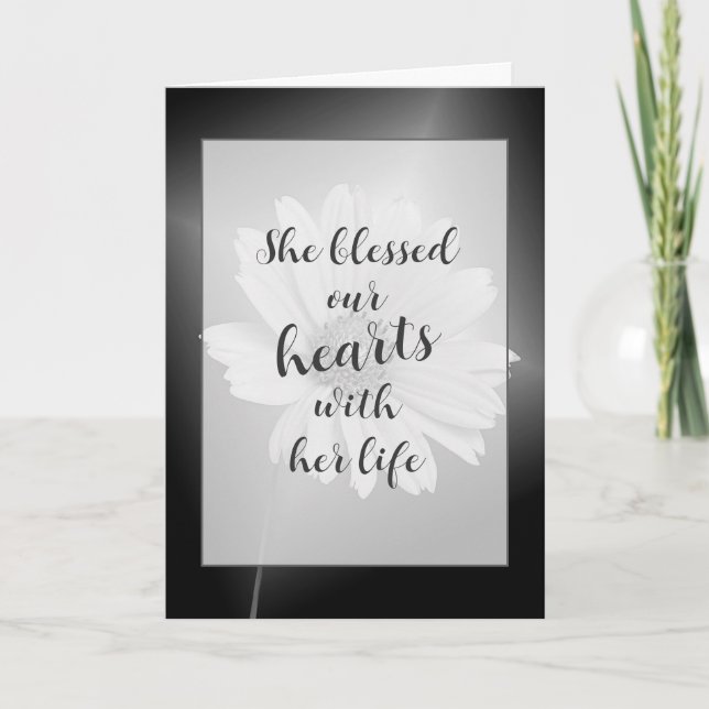 Vitt Cosmokort för blomma sympati Kort (Framsida)