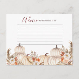 Vitt Cream Pumpkin Rustic Blommigt Adapter Tilläggskort