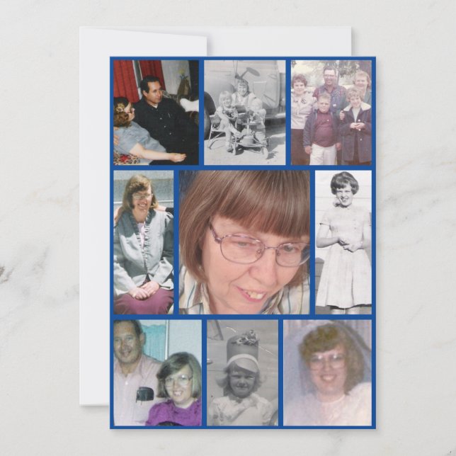 Vitt deffodilslingminne 9 fotominnesbild inbjudningar (Framsida)