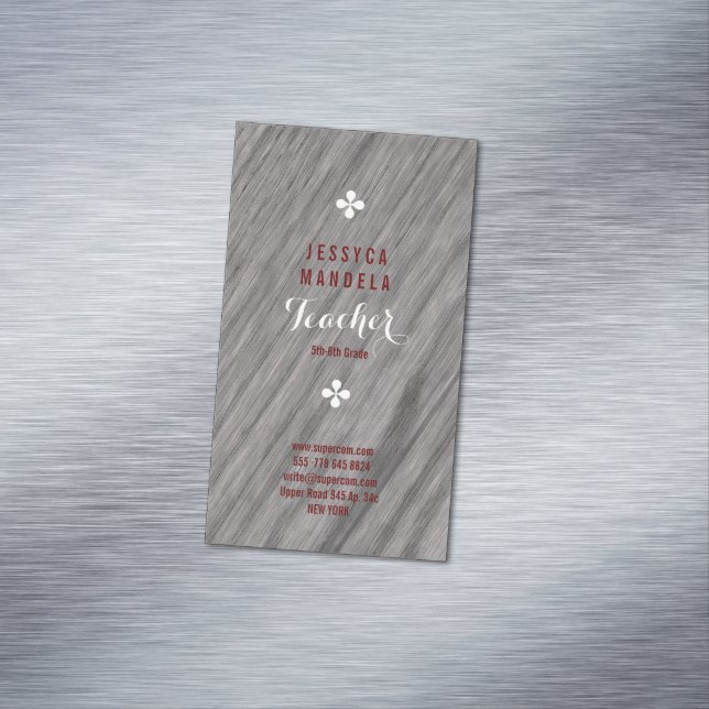 Vitt ekträ, brunt, vitt magnetiska visitkort (In Situ)