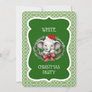 Vitt Elefant Julfest Inbjudan