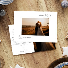 Vitt enkelt Modern jultomt, gift foto Julkort