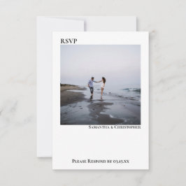 Vitt enkelt, modernt, minimalistiskt foto Bröllop OSA Kort