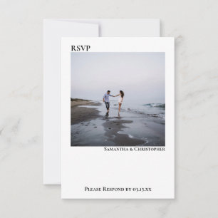 Vitt enkelt, modernt, minimalistiskt foto Bröllop OSA Kort