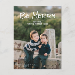 Vitt enkelt skript är ett riktigt fotovykort helg vykort