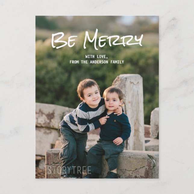 Vitt enkelt skript är ett riktigt fotovykort helg vykort (Framsida)