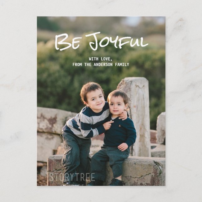 Vitt enkelt skript, Glatt fotovykort Vykort (Framsida)