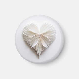 Vitt fjäderhjärta magnet