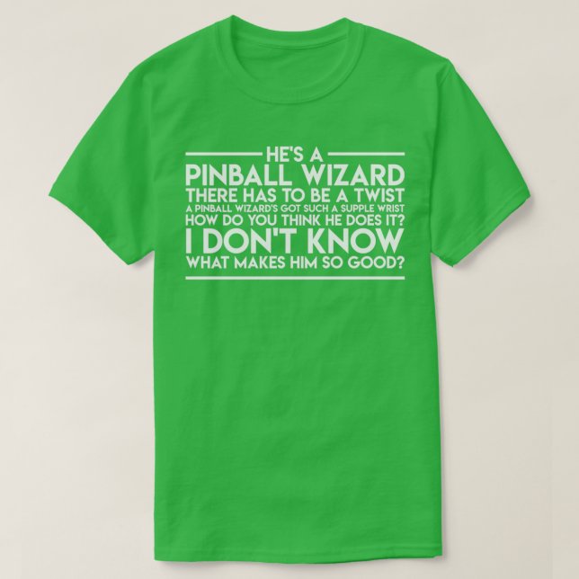 Vitt för Pinball-guiden  T Shirt (Design framsida)