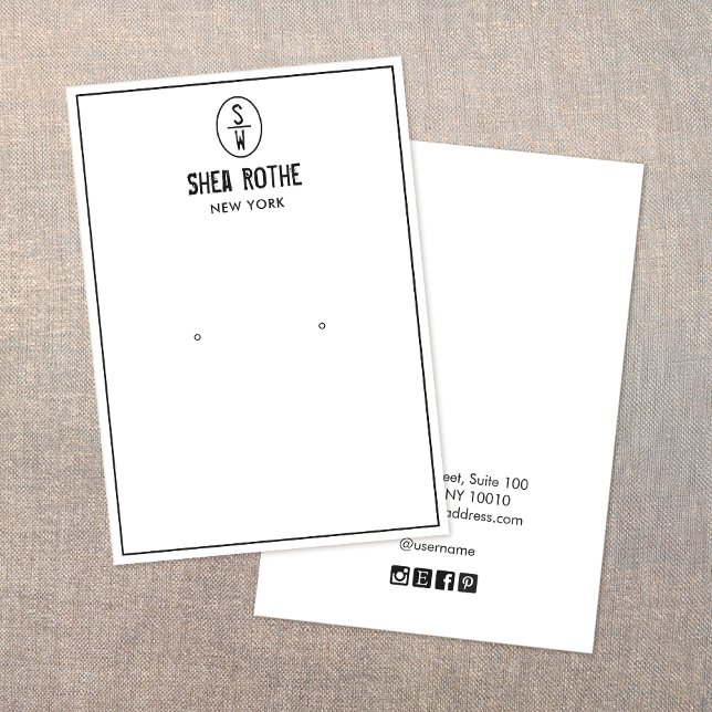 Vitt Frimärke-monogram - Visning för påvisande av  Visitkort (Skapare uppladdad)