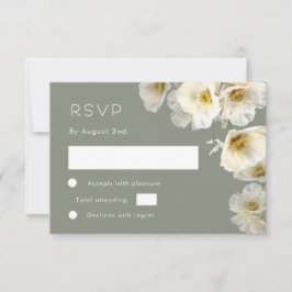 Vitt genomskinligt blommigt RSVP-kort OSA Kort
