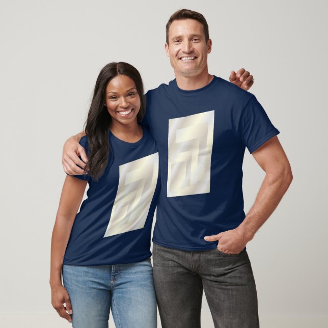 Vitt geometriskt guld t shirt (Unisex)