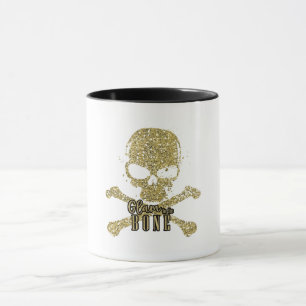 Vitt glam till Bone Guld Glitter Skull Mugg