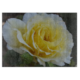 Vitt glas och Gul ros