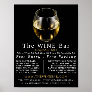 Vitt glas Vin, Vin Pub/Winery Advertising Poster